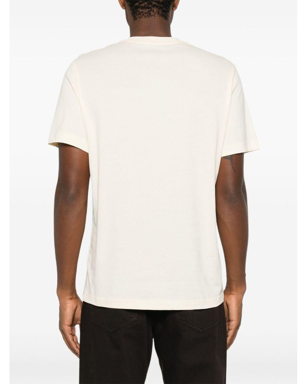 Moncler White Logo Patch Crewneck T-Shirt for men