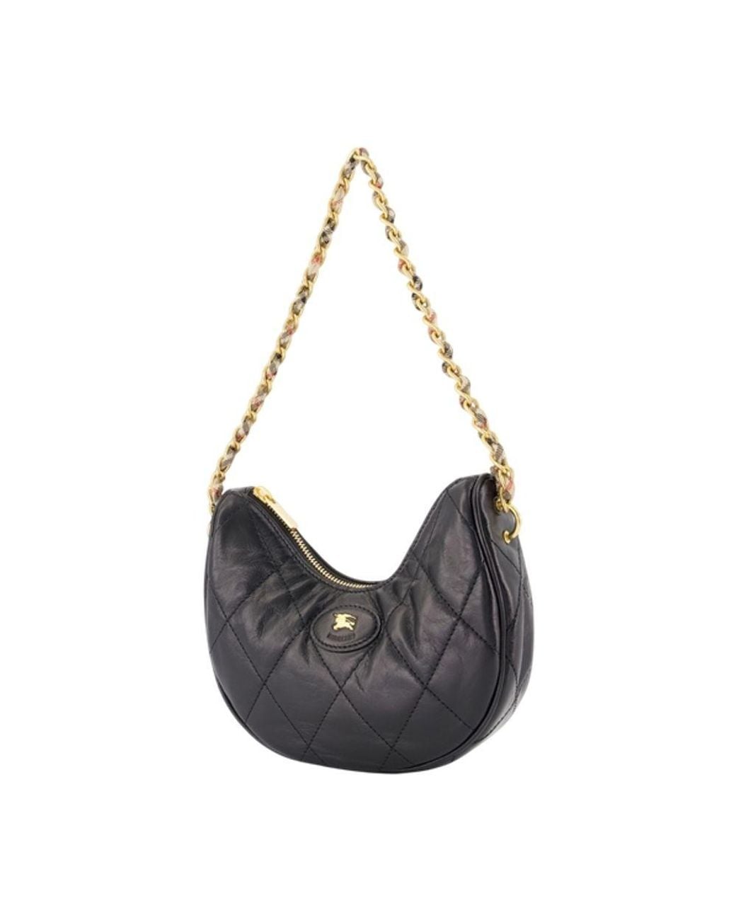 Burberry Black Ll Horseshoe Chain Shoulder Bag