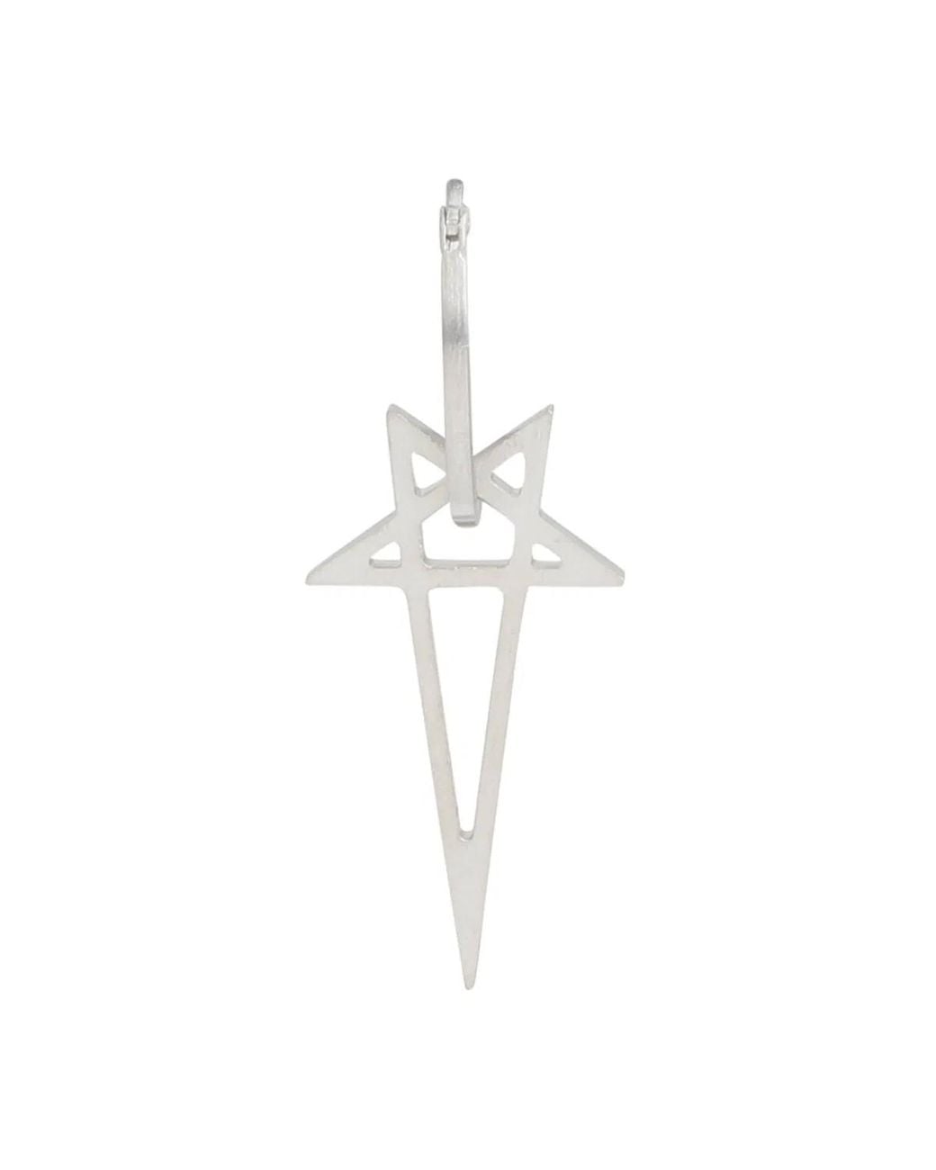 Rick Owens White Pentagram Earring for men