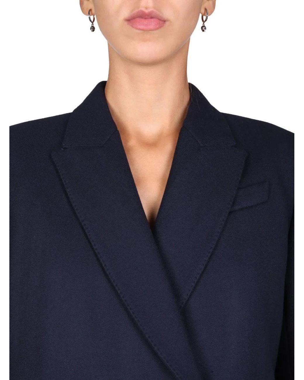 McQueen Blue Double-Breasted Jacket