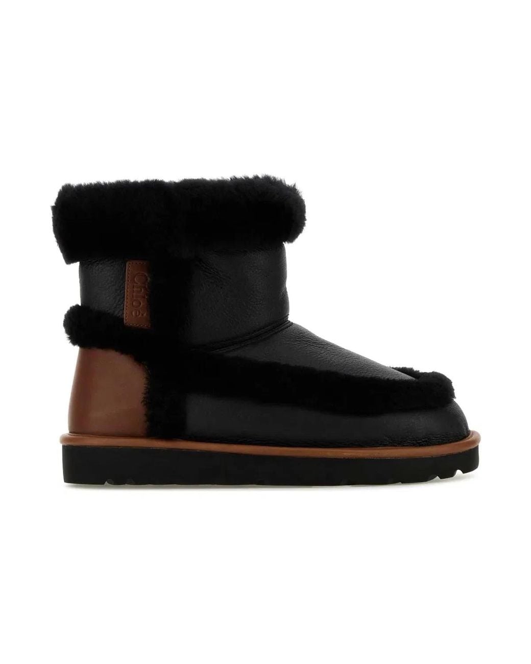 Chloé Black Dolcie Darkness Shearling Trainers
