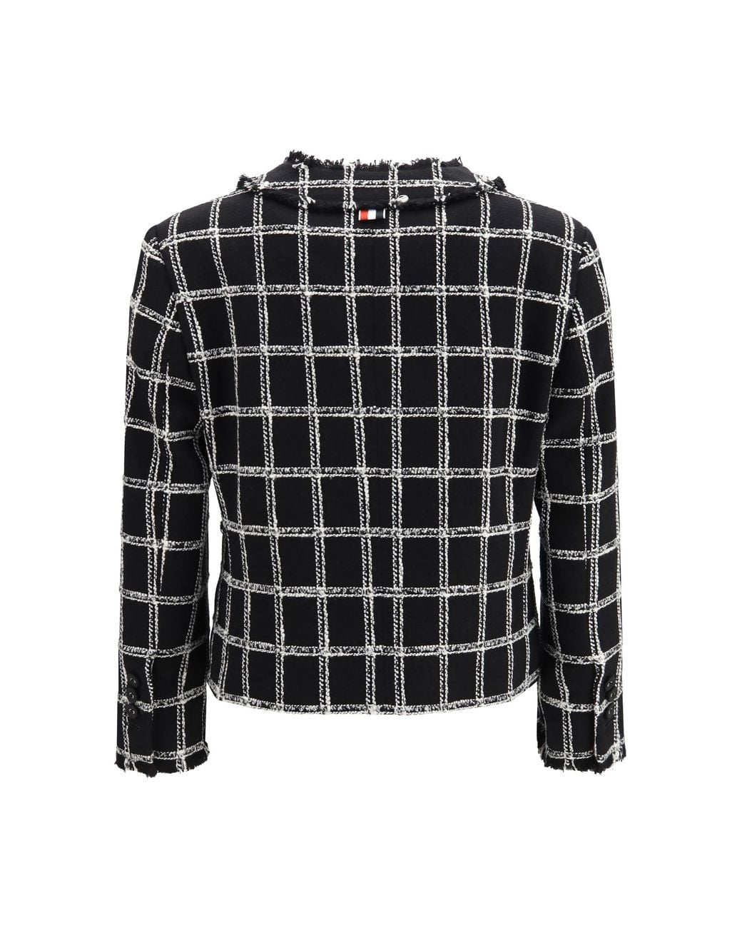 Thom Browne Black Checked Tweed Cardigan Jacket