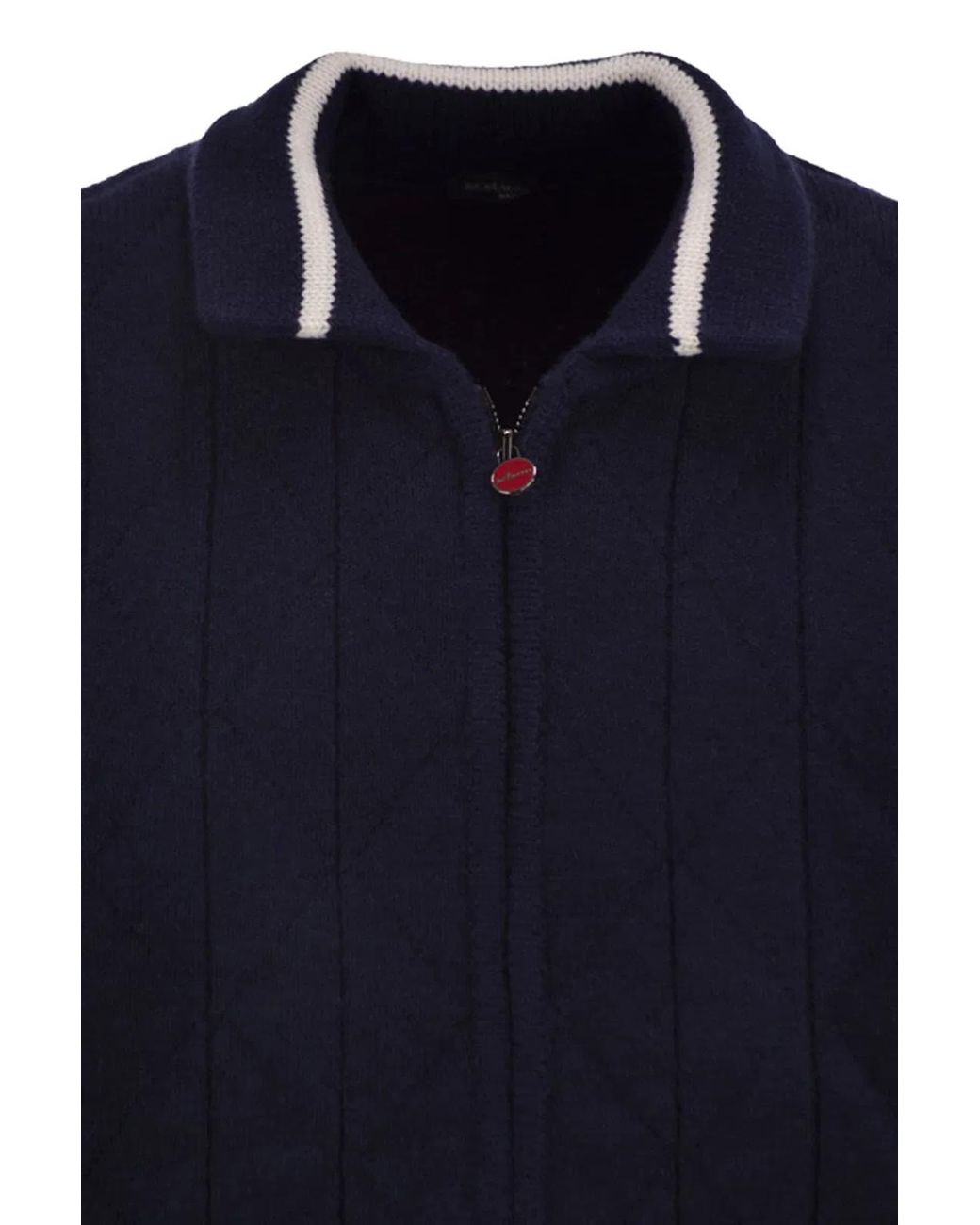 Kiton Blue Cashmere Bomber Jacket for men
