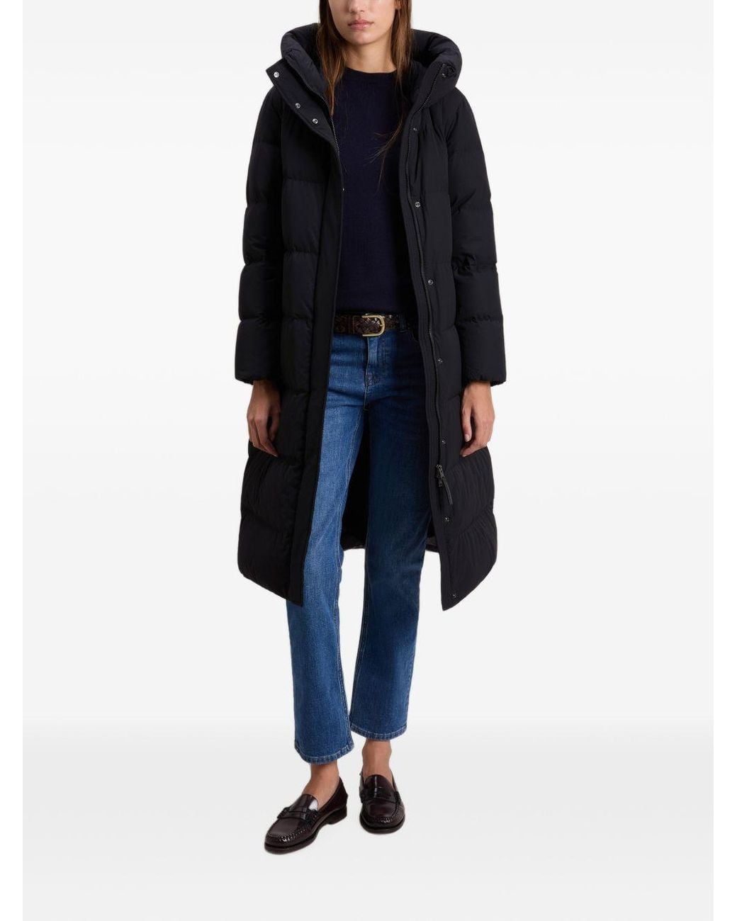 Woolrich Blue Madison Long Down Jacket