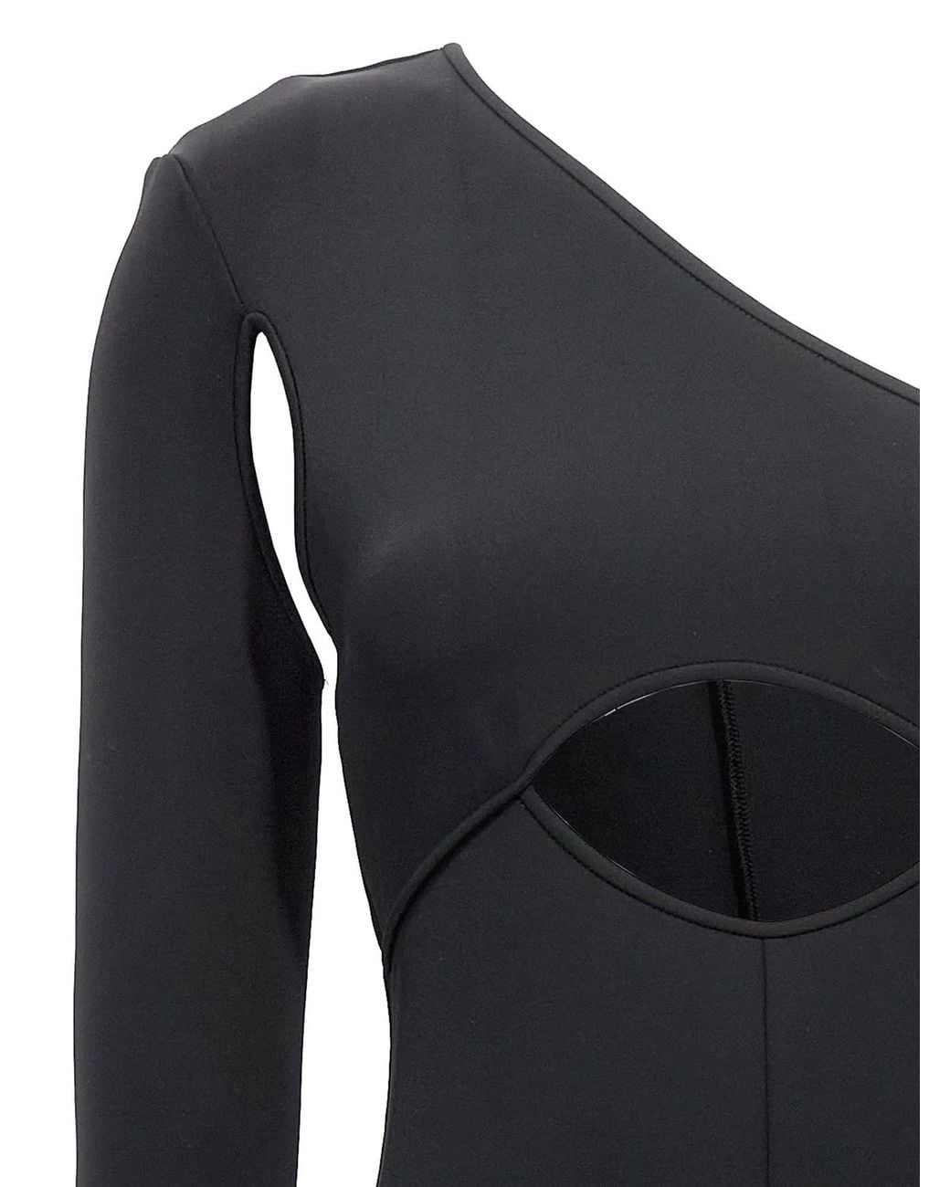 David Koma Black Scuba Cut Out One-Length Bodysuit