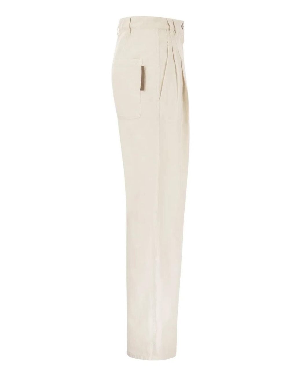 Brunello Cucinelli White Tinted Trouser