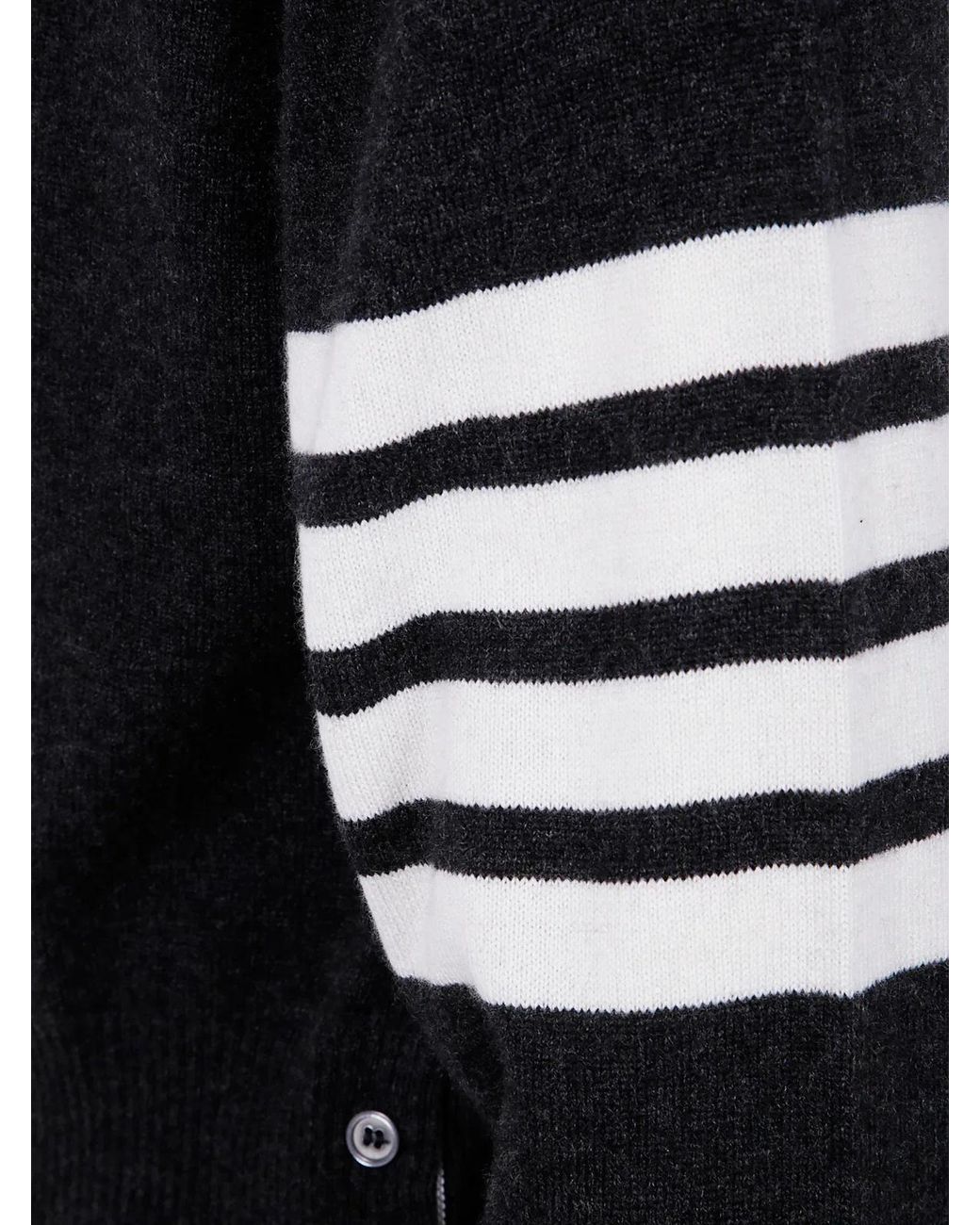 Thom Browne Black Classic Crewneck Short Pullover With 4 Bar Stripe for men