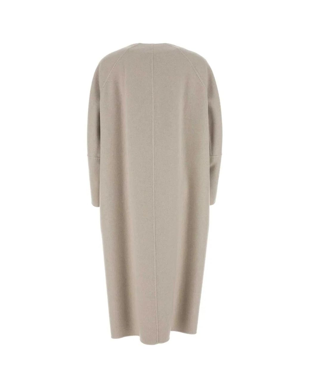 Max Mara Natural Buttoned Long-Sleeved Coat