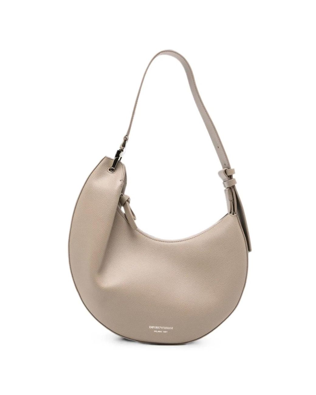 Emporio Armani White Medium Leather Hobo Bag