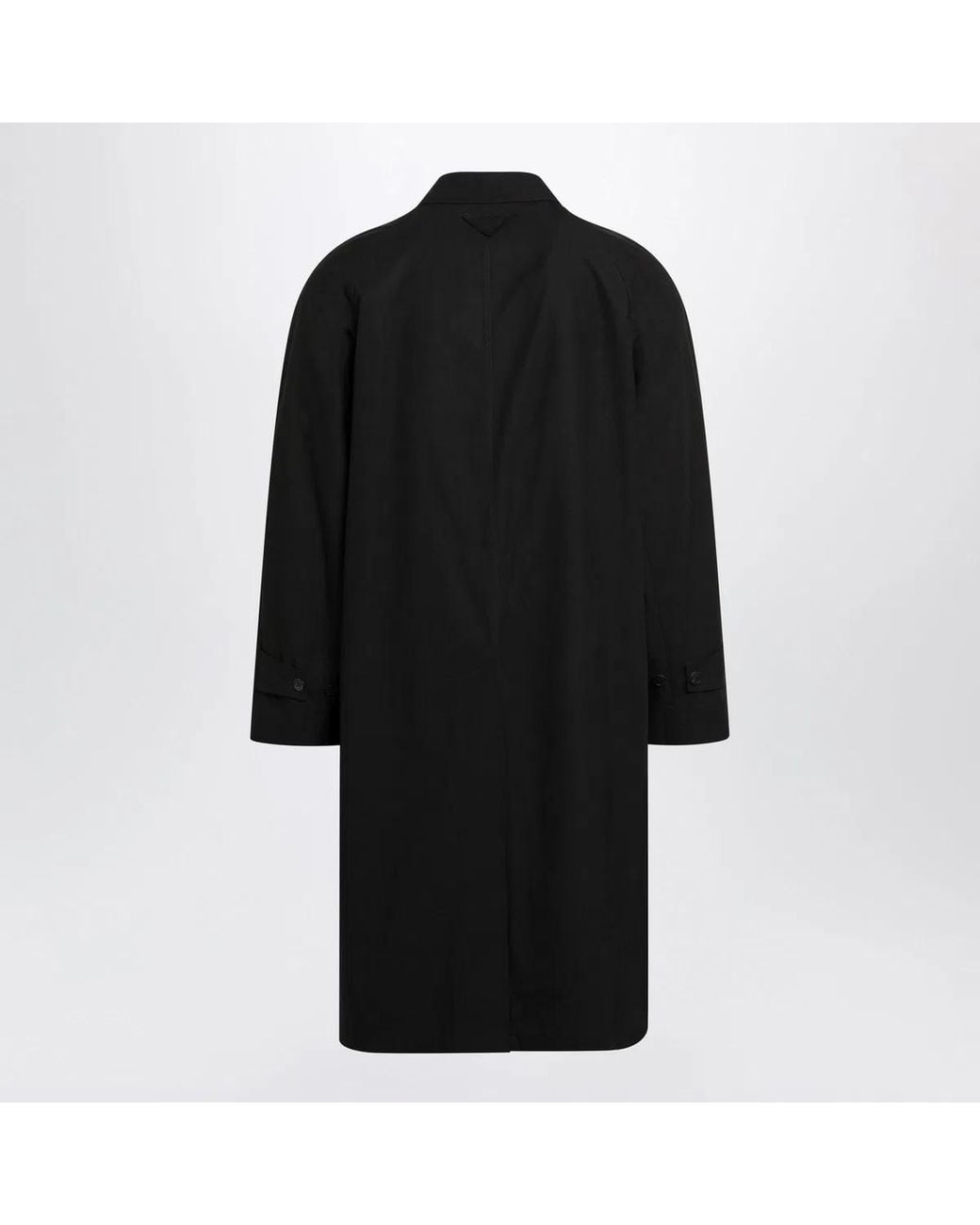Prada Black Cotton Overcoat for men