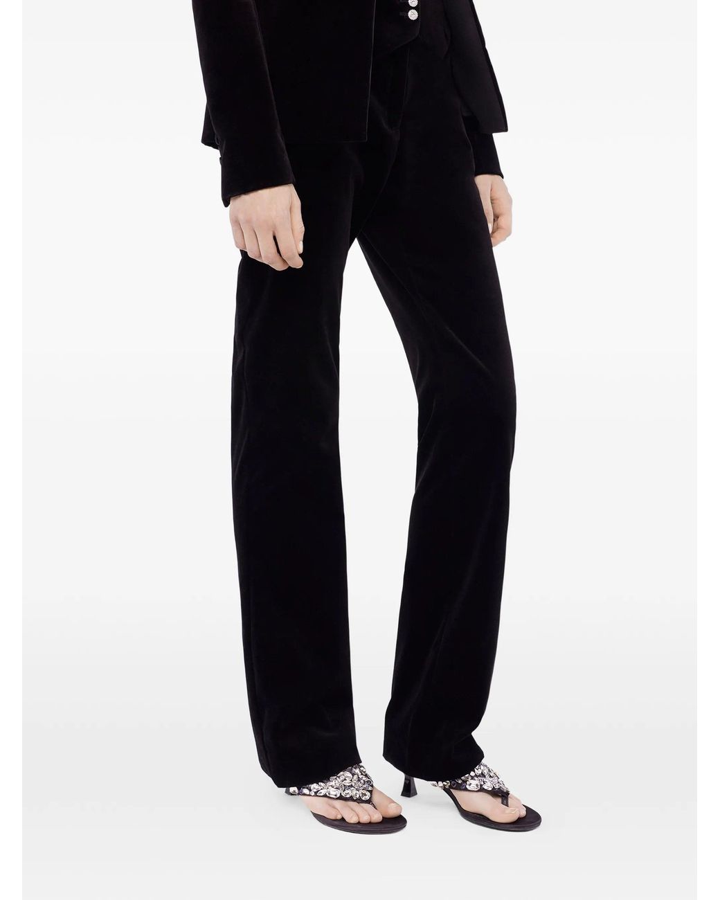Rabanne Black Cotton Polyester Elastane Pants