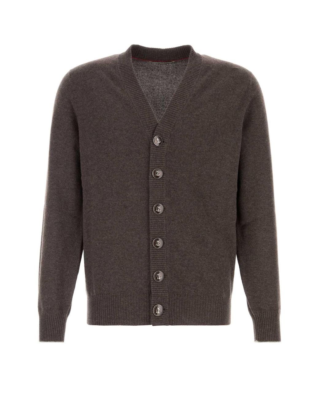Brunello Cucinelli Gray Cashmere Cardigan for men