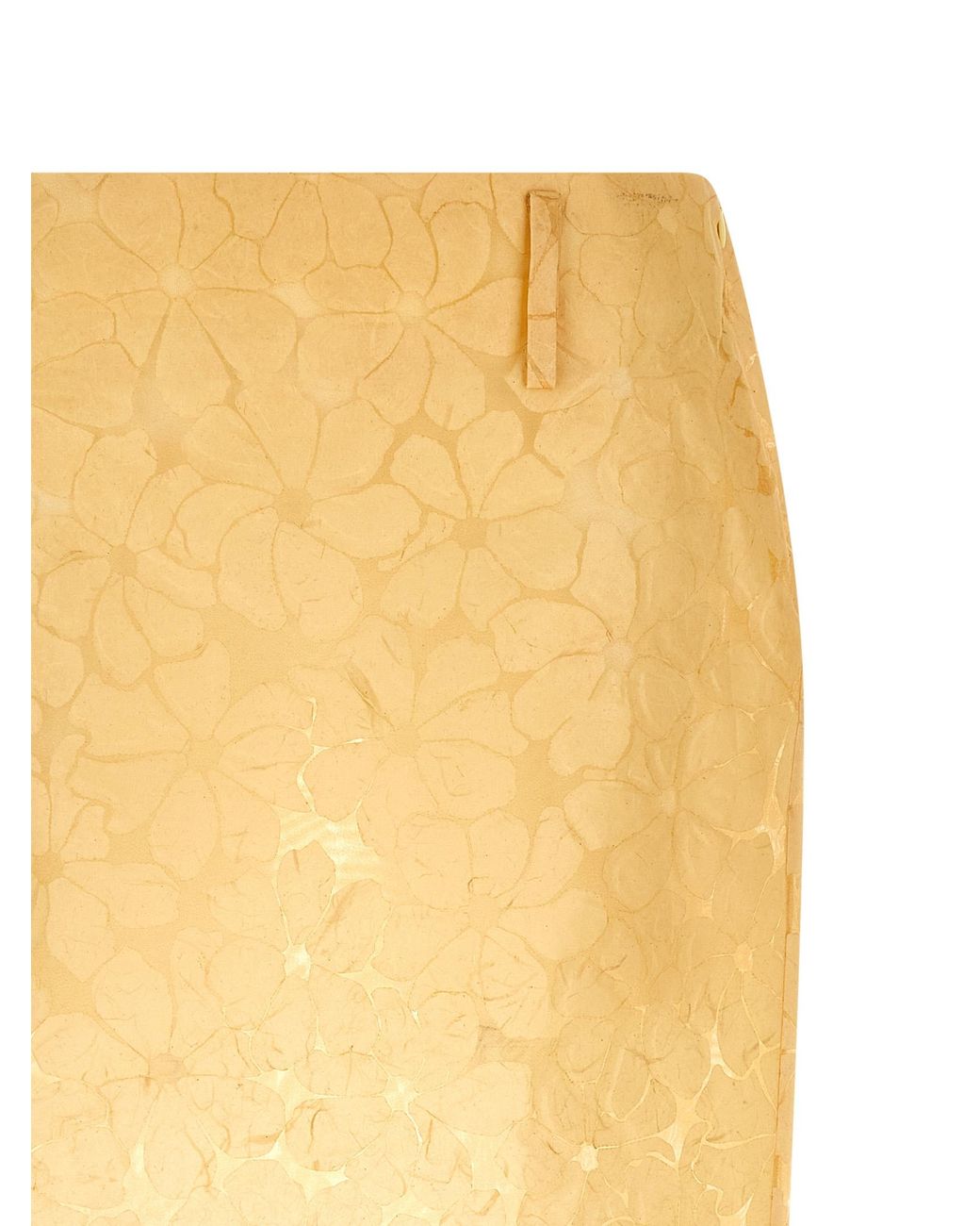 Marni Yellow Straight Skirt With Floral Pattern