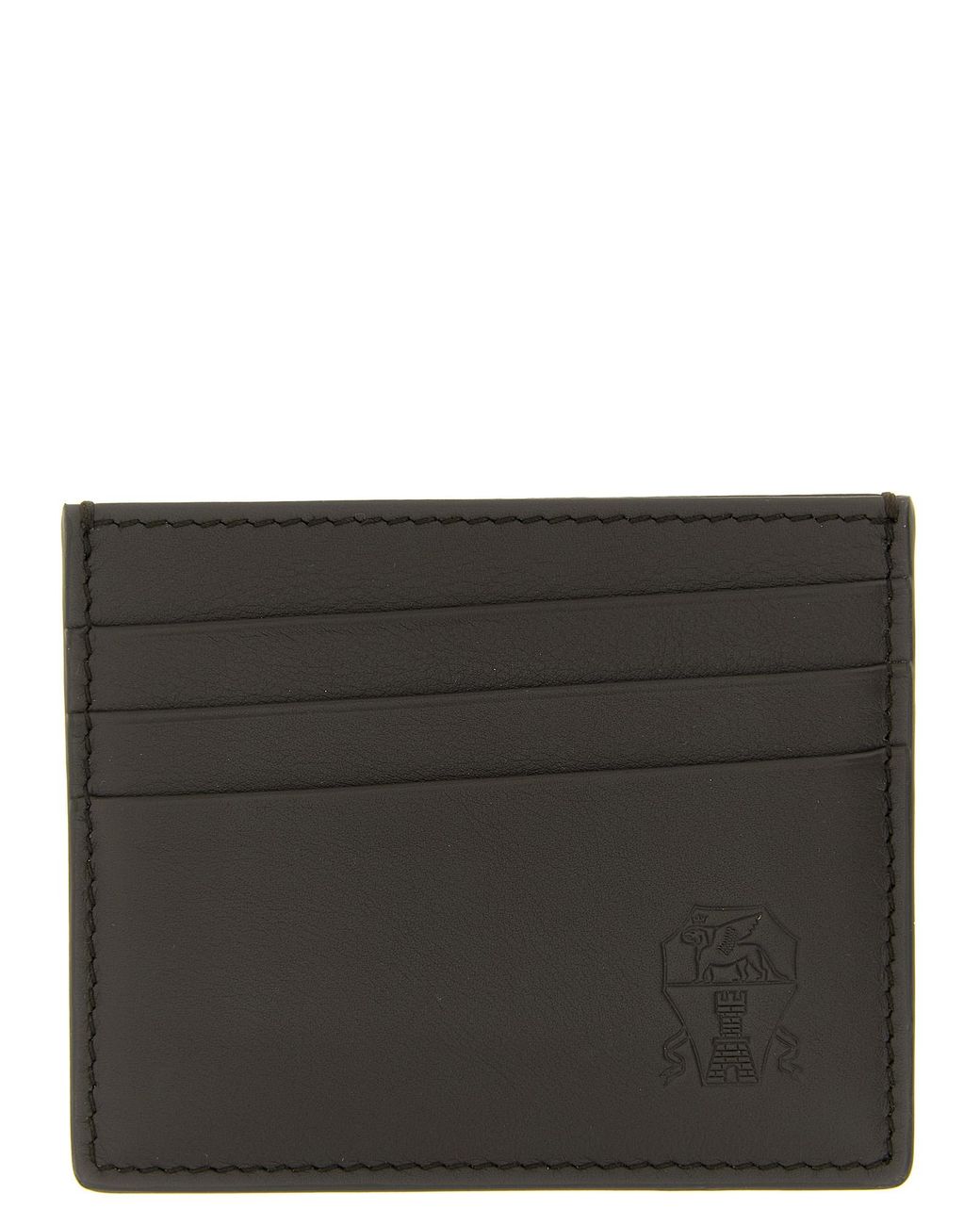 Brunello Cucinelli Black Logo Card Holder for men