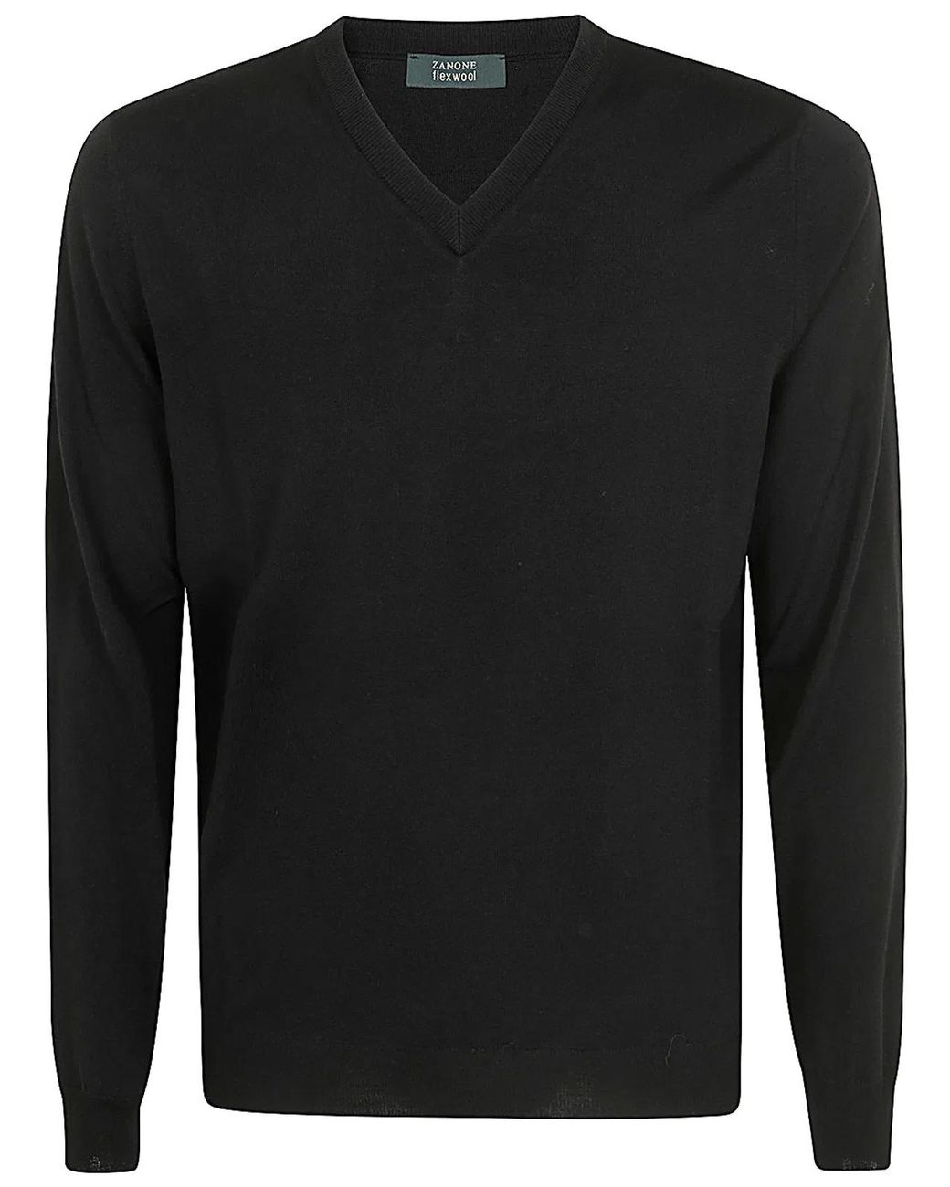 Zanone Black V-Neck Slim Fit for men