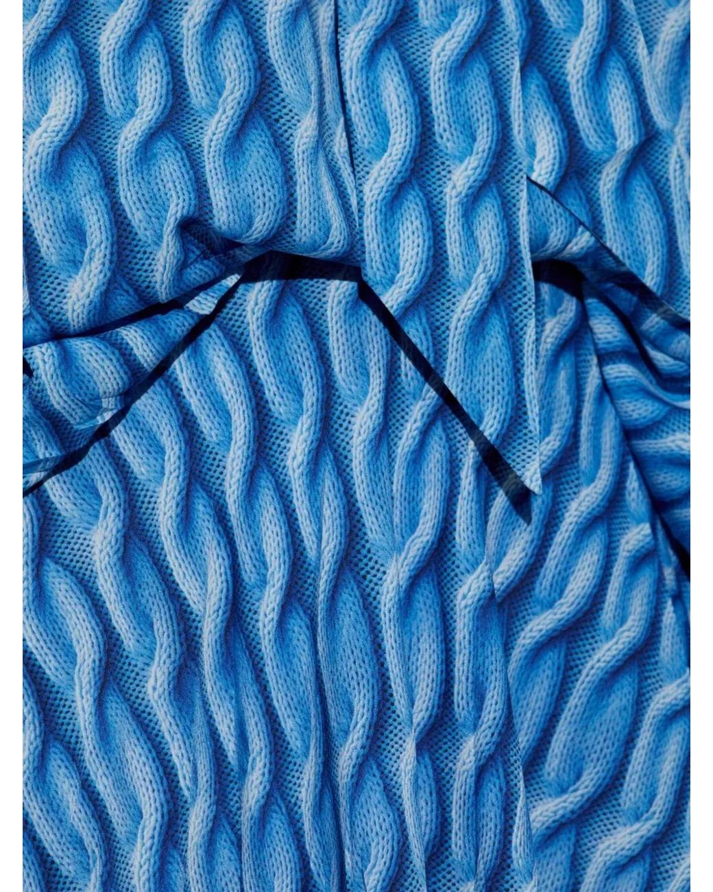 Balenciaga Blue Printed Fabric Long Dress