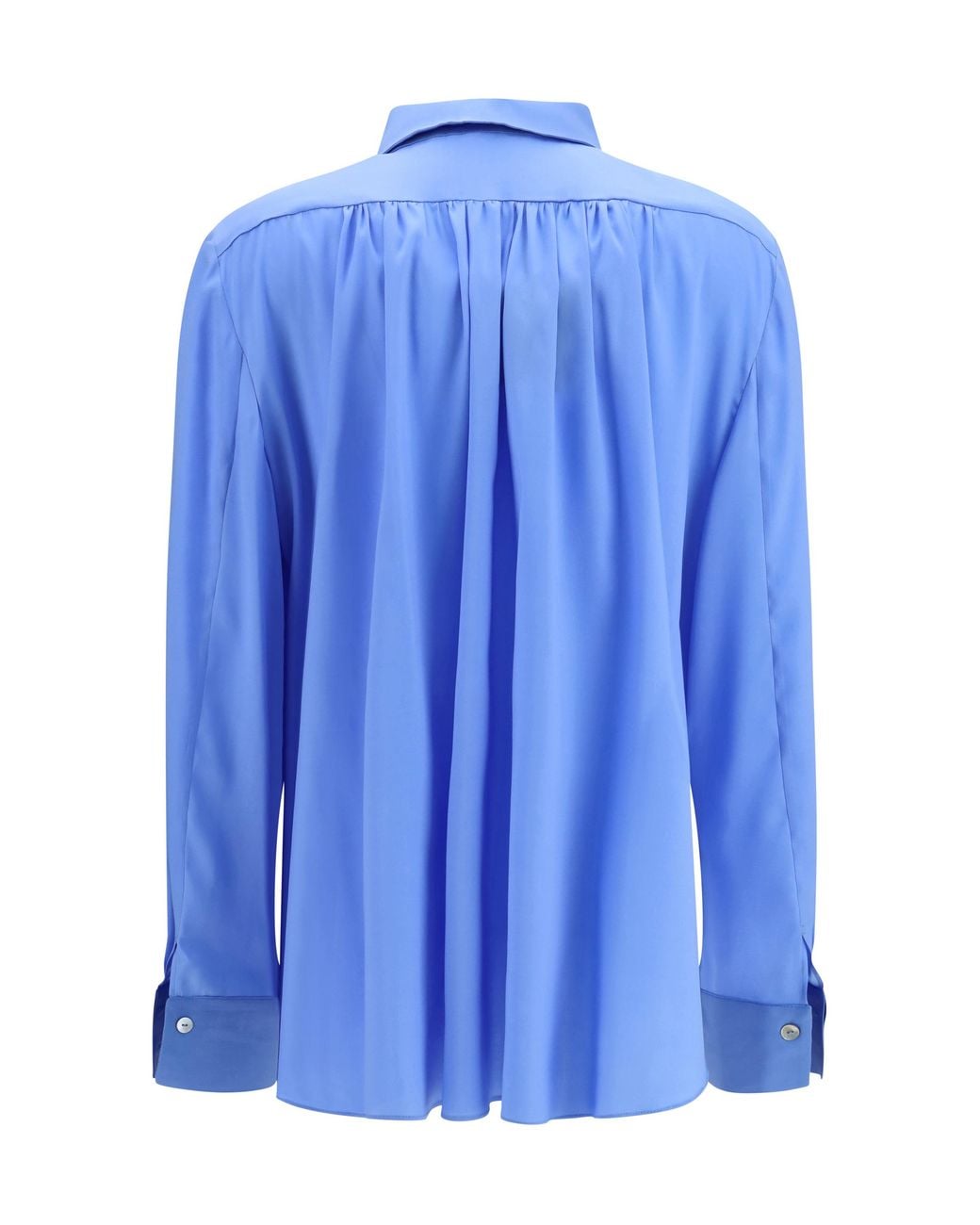 Adidas By Stella McCartney Blue Adidas By Stella Mccartney Silk Shirt With Back Gathering