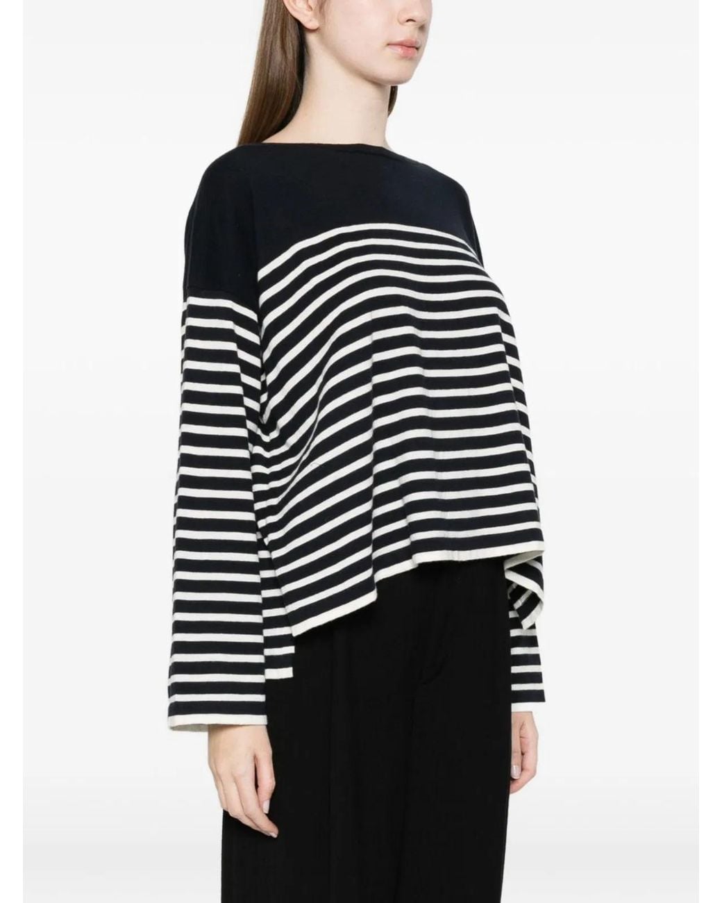 C.t. Plage Black Striped Cotton Sweater