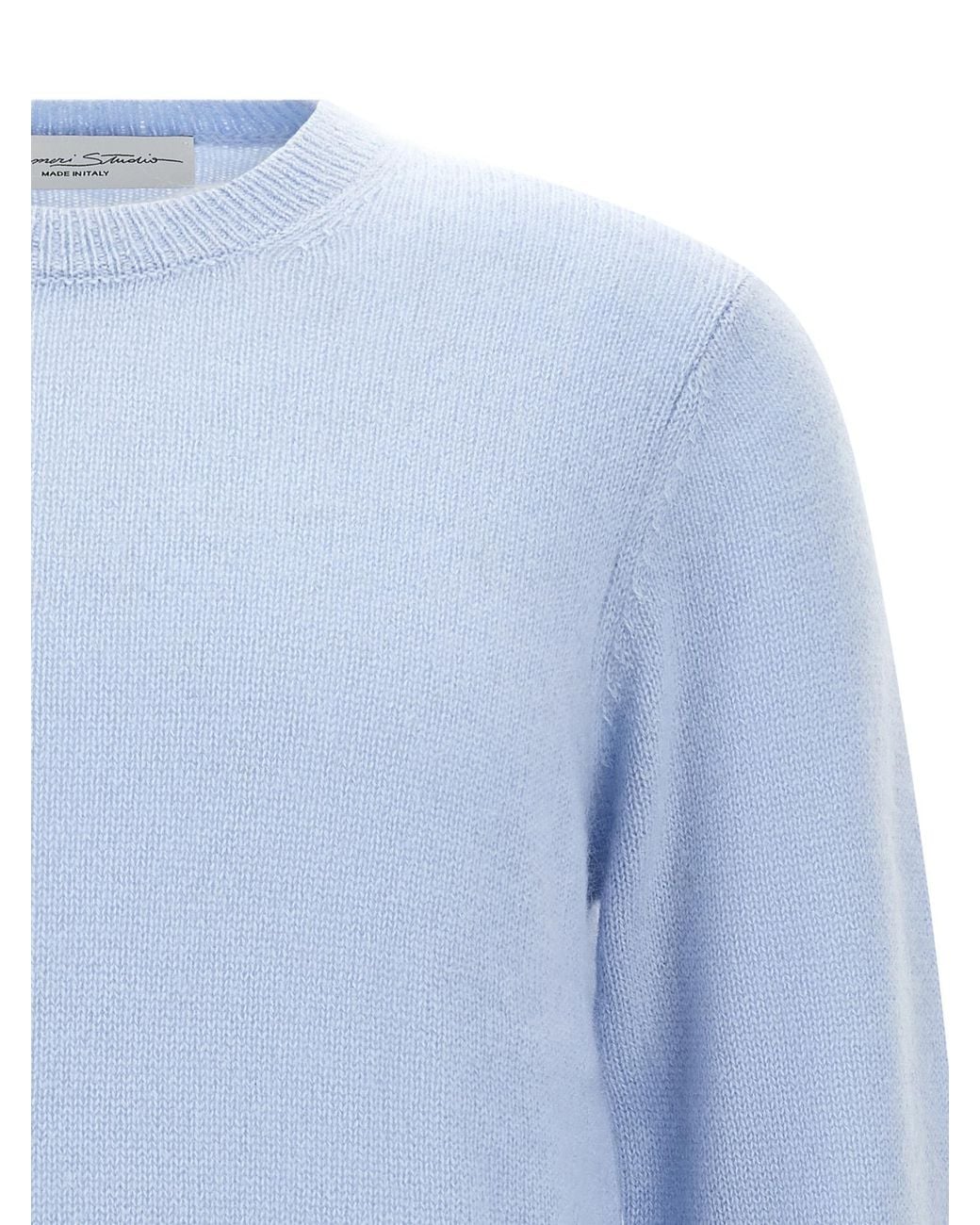 LARMERI STUDIO Blue Cashmere Sweater for men