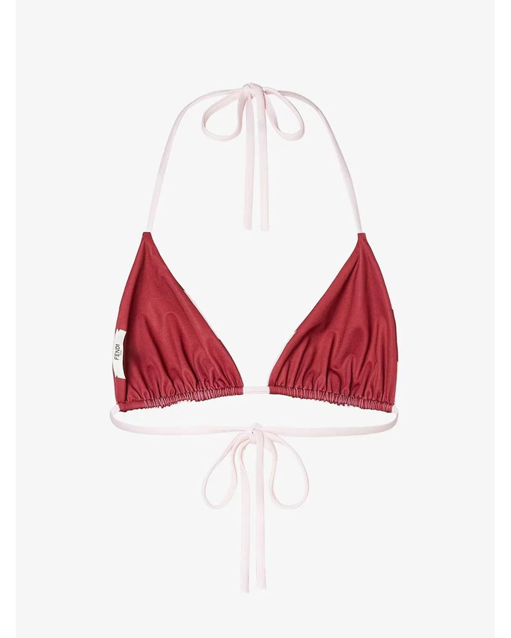 Fendi Red Reversible Triangle Bikini Top