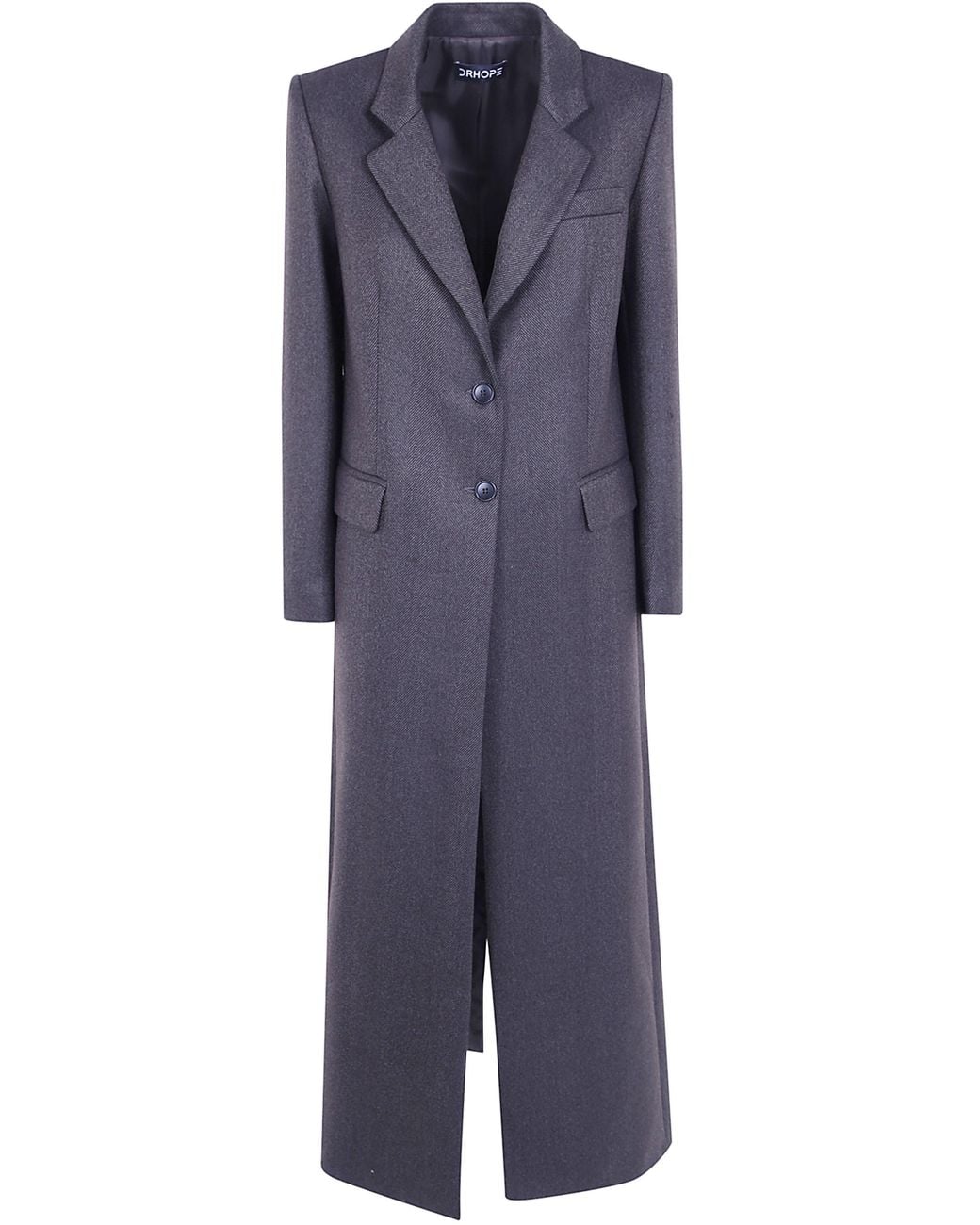 DR. HOPE Blue Singlebreasted Long Coat
