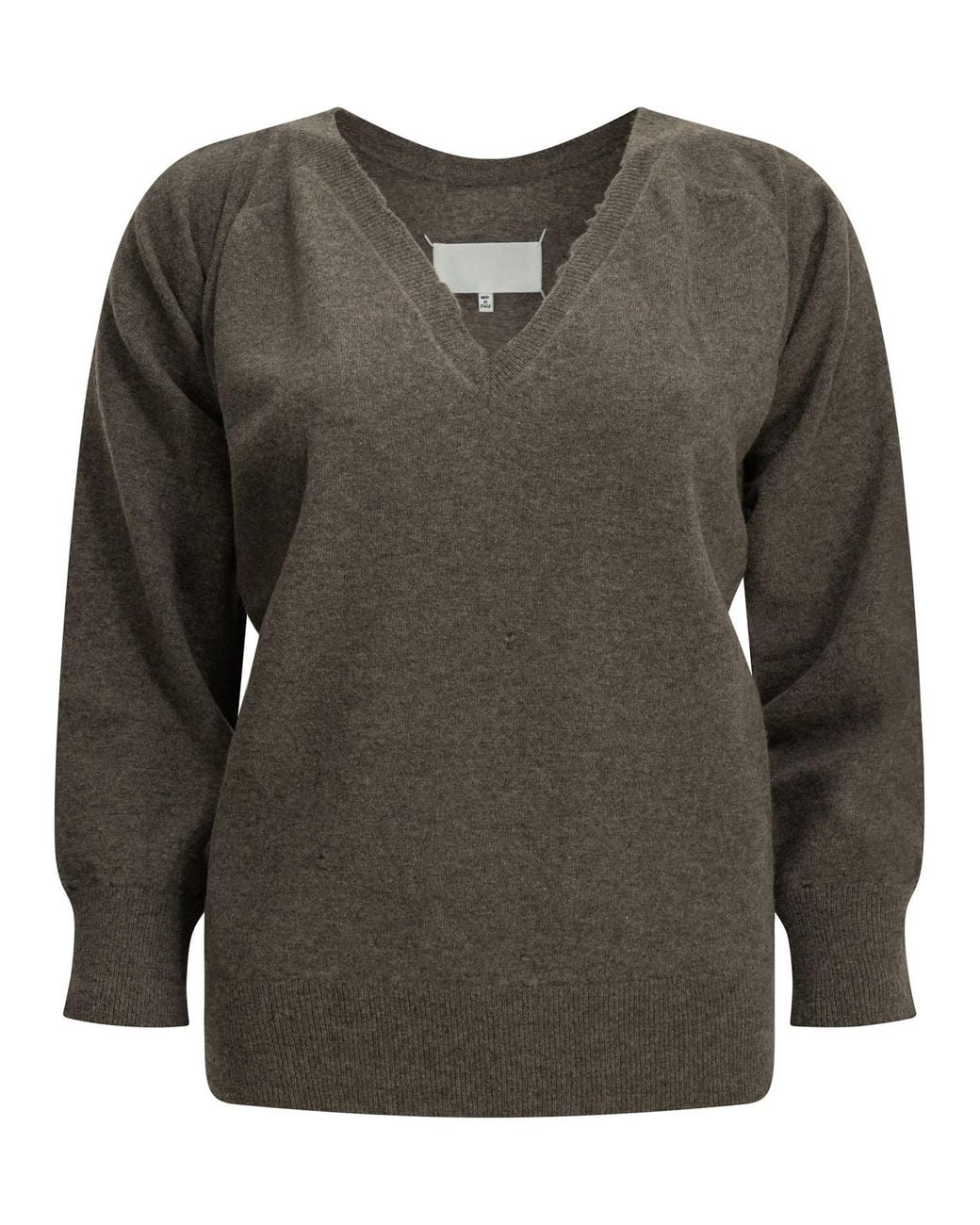 Maison Margiela Gray "Lived-In" V-Neck Sweater