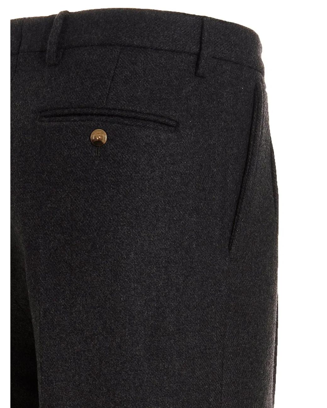 Gucci Black Cachemire Wool Pants for men