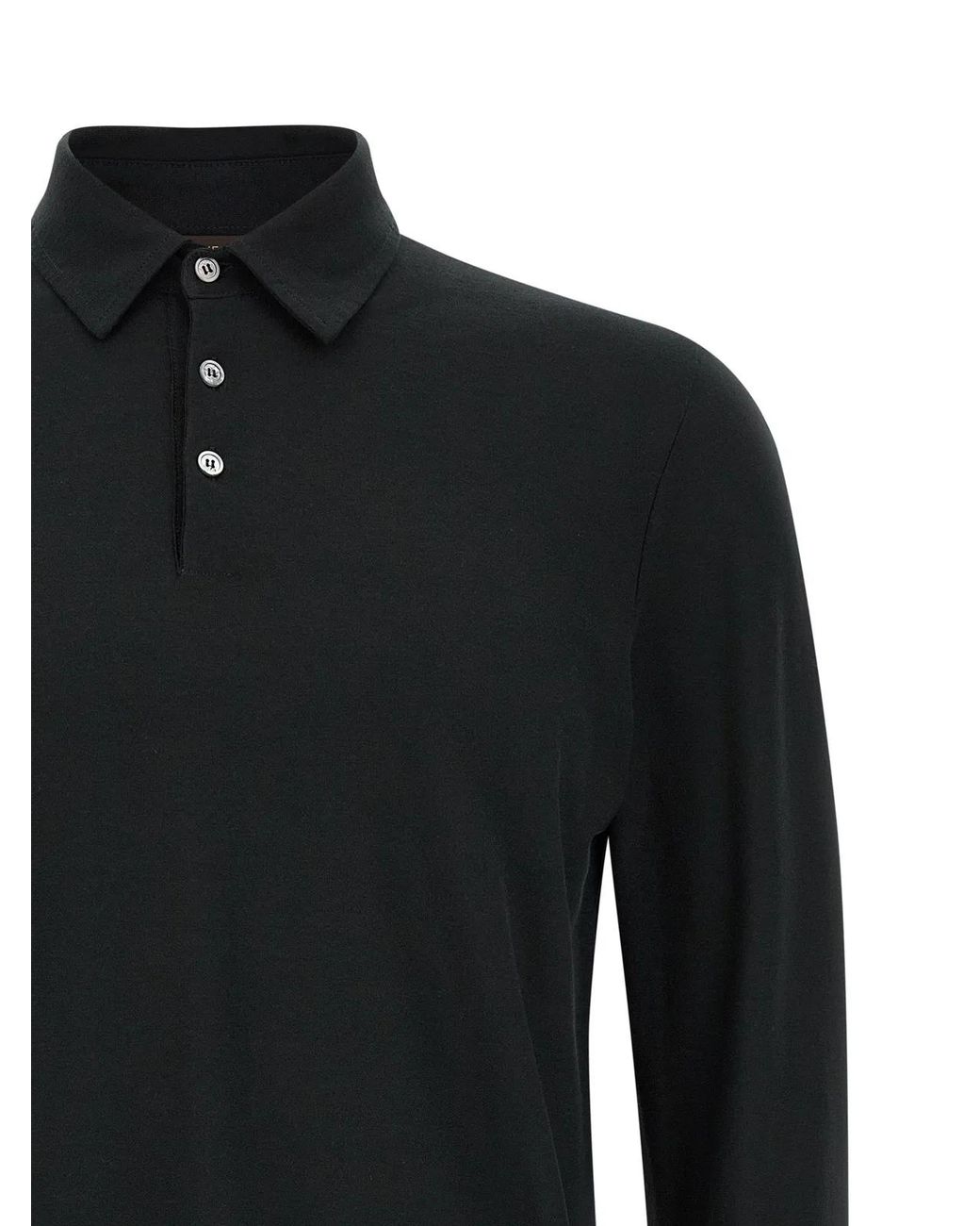 Zanone Black 'Ice Cotton' Polo Shirt for men