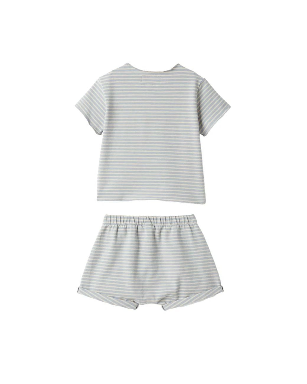 Teddy & Minou Gray Teddy & Minou T-Shirt With Shorts Set