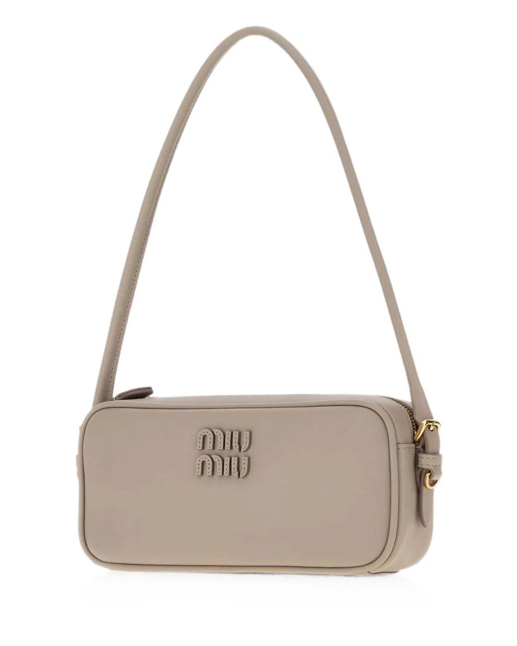 Miu Miu Gray Leather Shoulder Bag