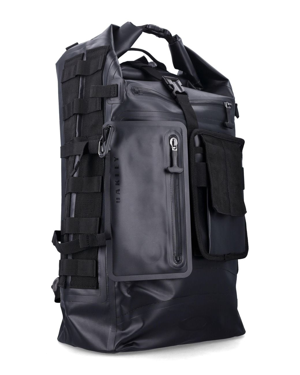 Oakley Black Waterproof Roll-Top Backpack for men