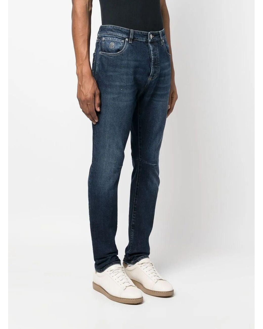 Brunello Cucinelli Blue Slim-fit Denim Jeans for men