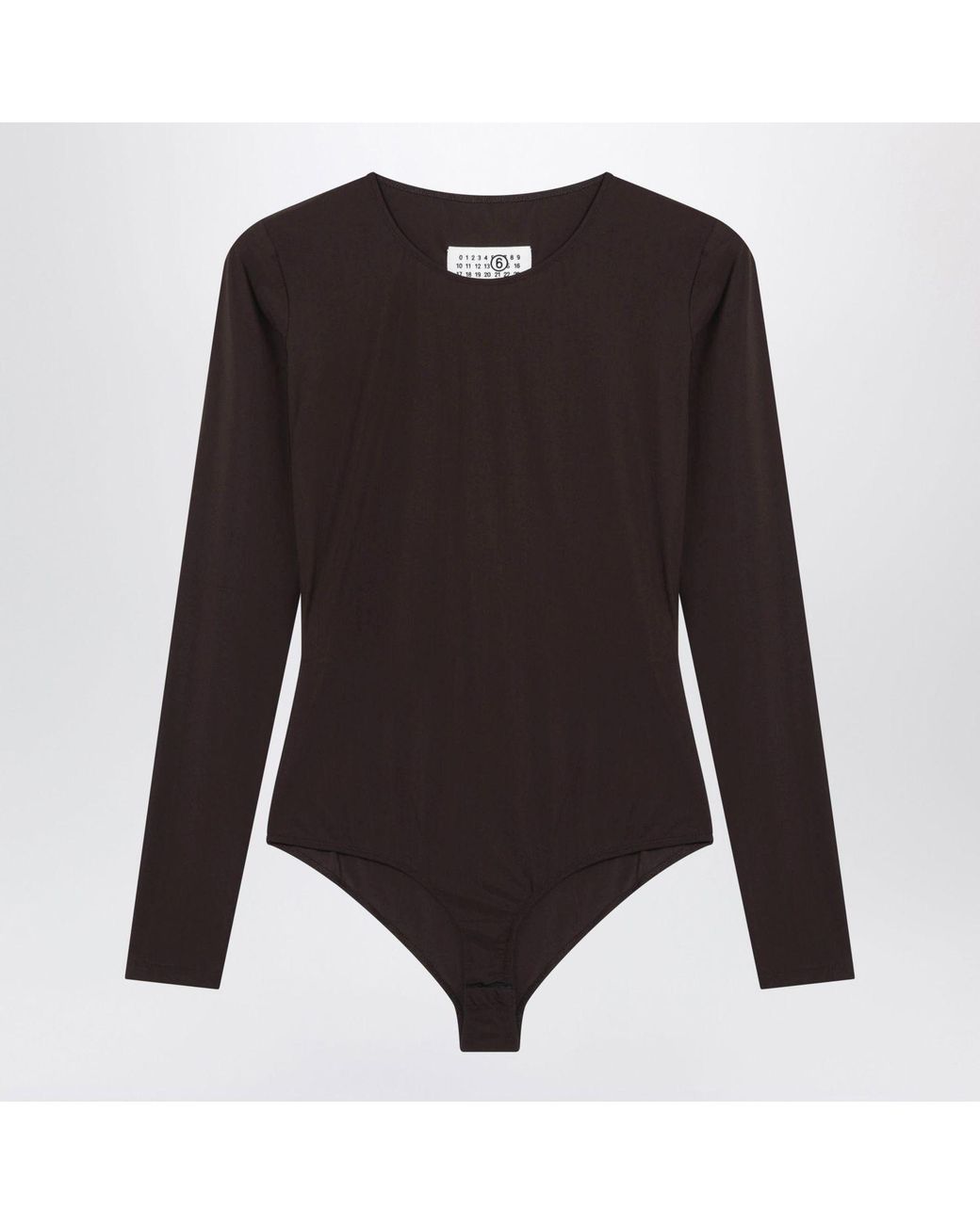 MM6 by Maison Margiela Black Longsleeve Lycra Jersey Bodysuit