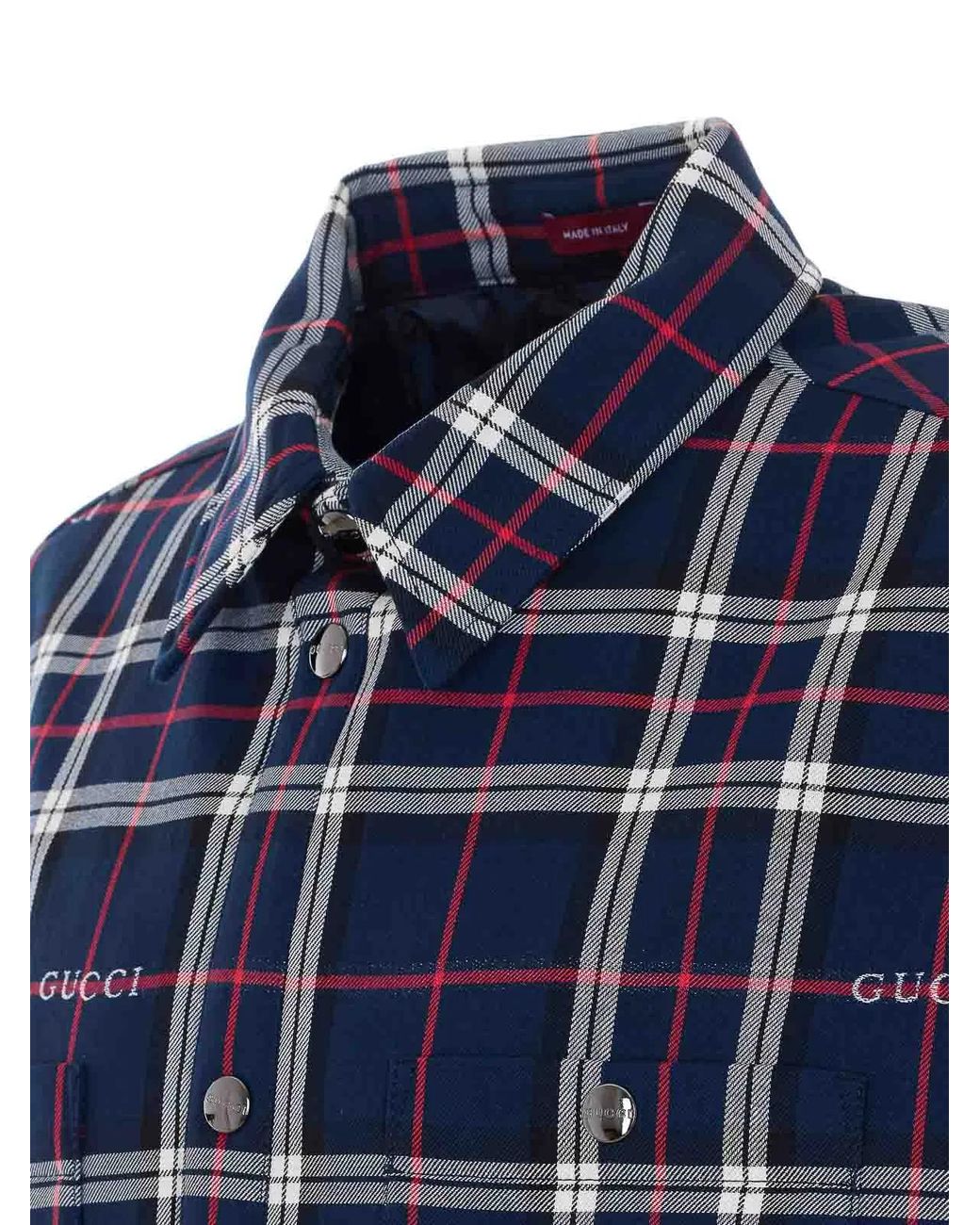 Gucci Blue Jacket With Frontal Buttons Closure for men