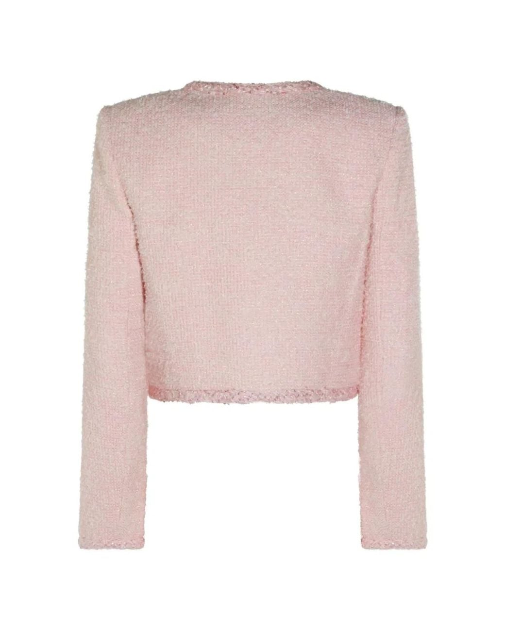 Self-Portrait Pink Bouclé Short Jacket