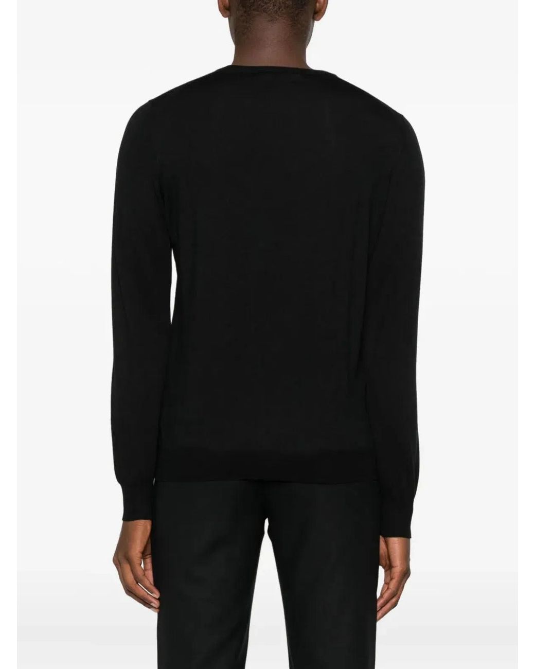 Tagliatore Black Crew Neck Pullover for men