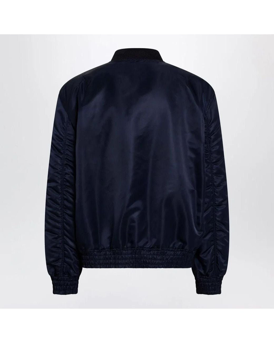 Valentino Garavani Blue Nylon Bomber Jacket With Vgold for men