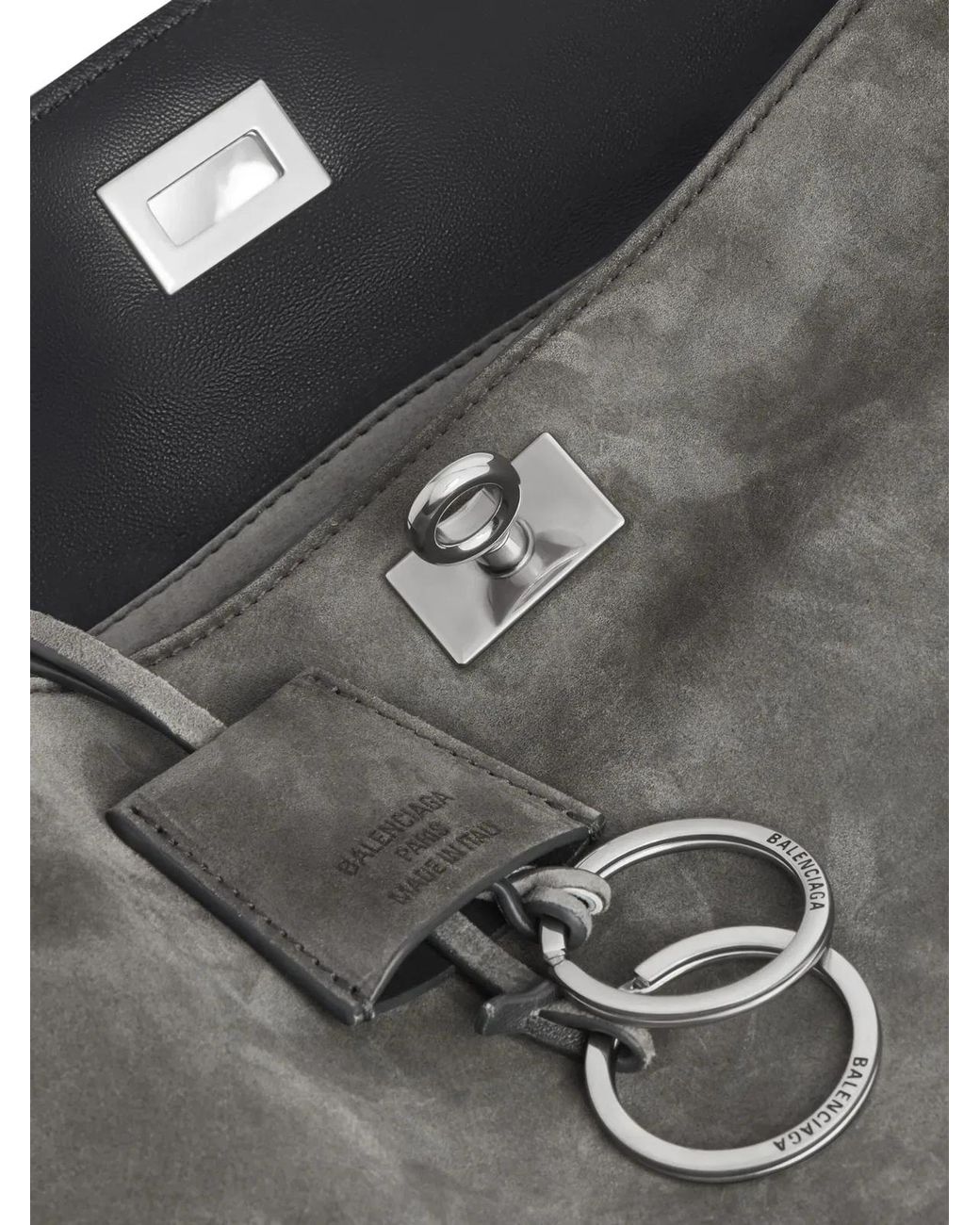 Balenciaga Black Storm Suede Leather Rodeo Top Handle S Handbag