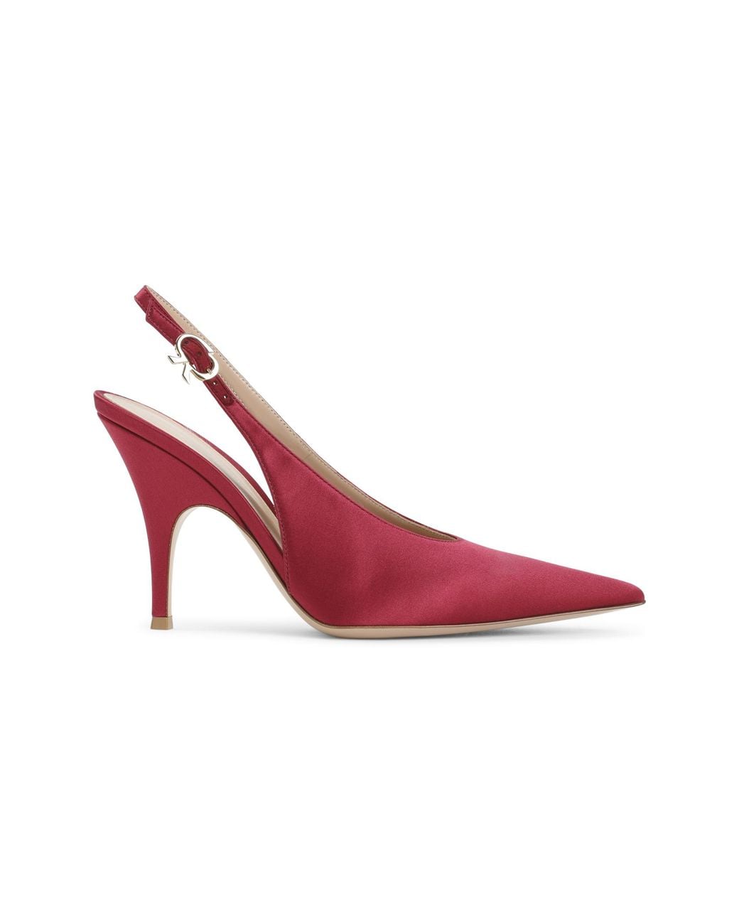 Gianvito Rossi Pink Syrah Sofia Sling Crepe Satin Pumps