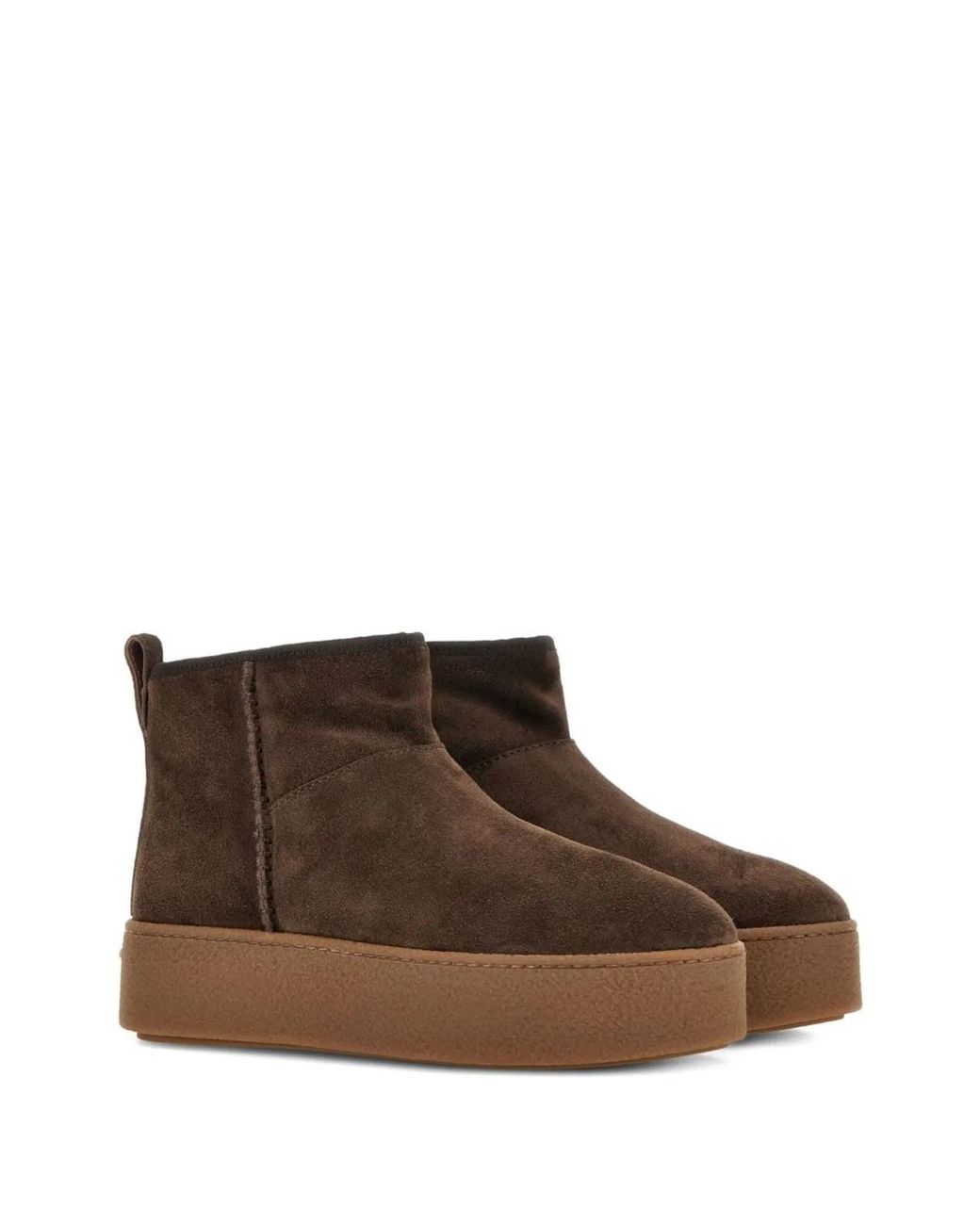 Hogan Brown Platform Ankle Sneakers