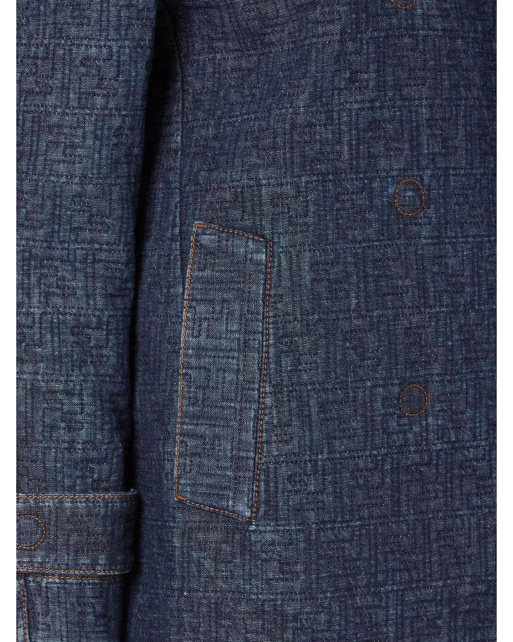 Fendi Blue Dark Ff Denim Jacket