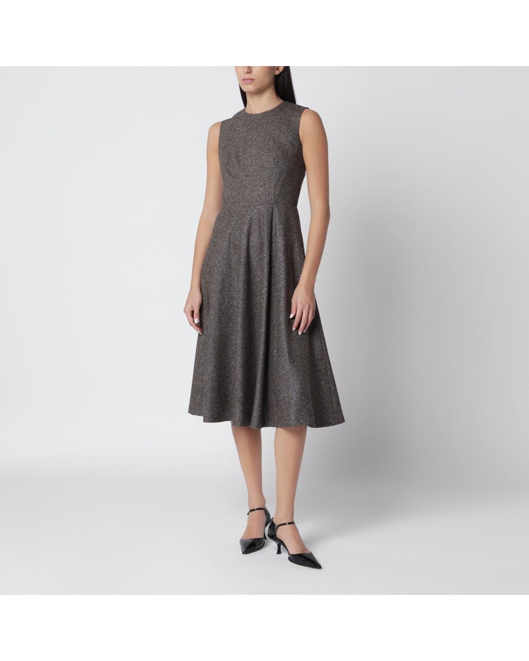 Tagliatore Black Vichy Midi Dress