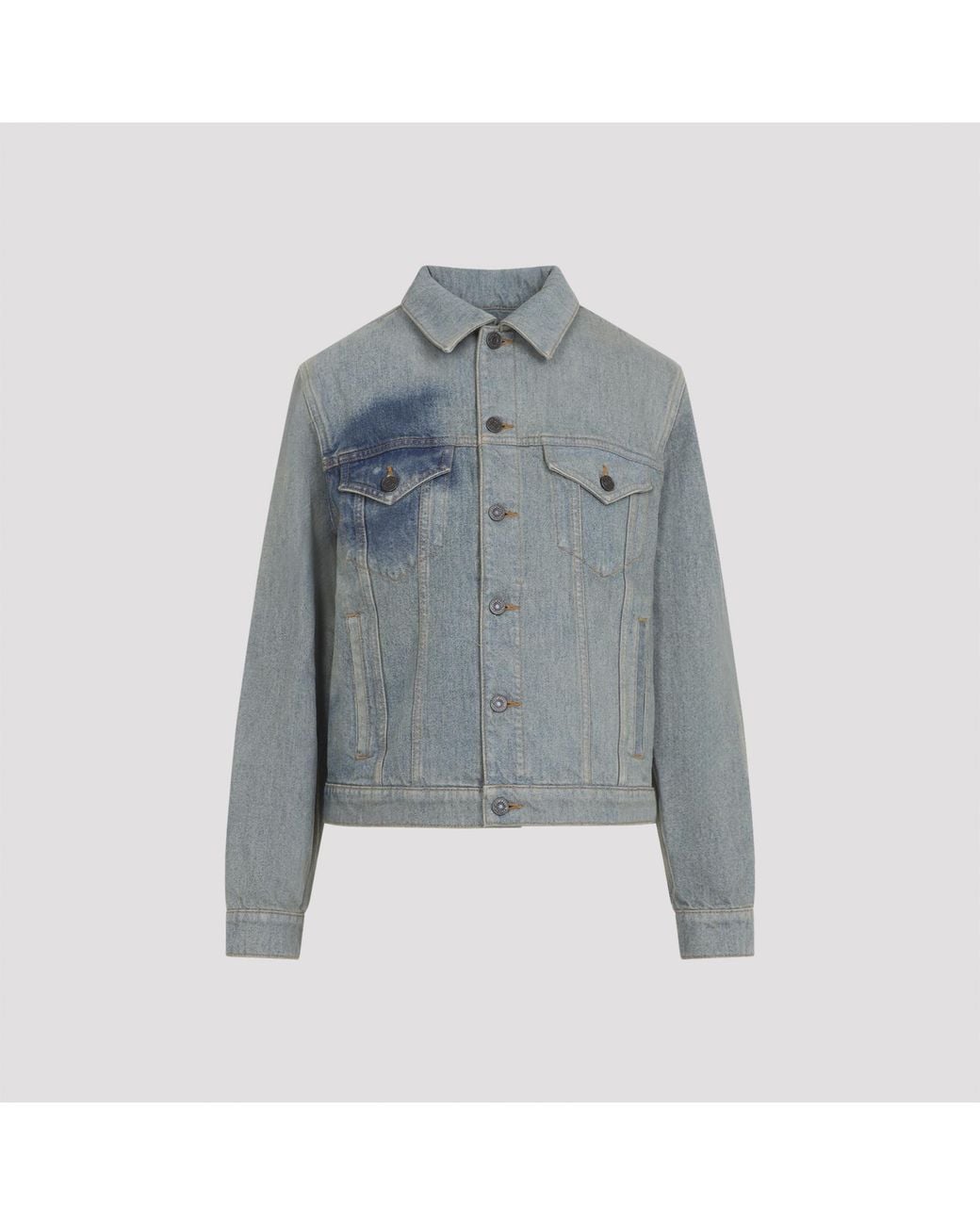 Jean Paul Gaultier Blue Face Print Denim Jacket