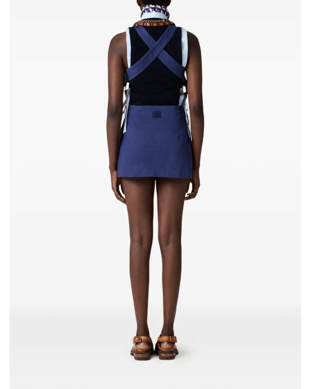 Miu Miu Blue Short Cotton Dress