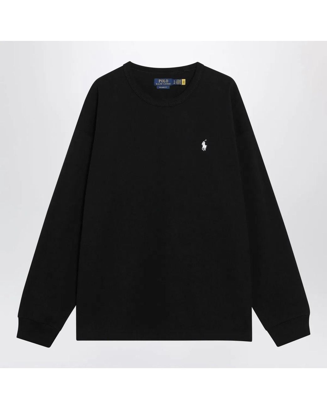 Polo Ralph Lauren Black Cotton Relaxed-Fit Crewneck Sweatshirt for men