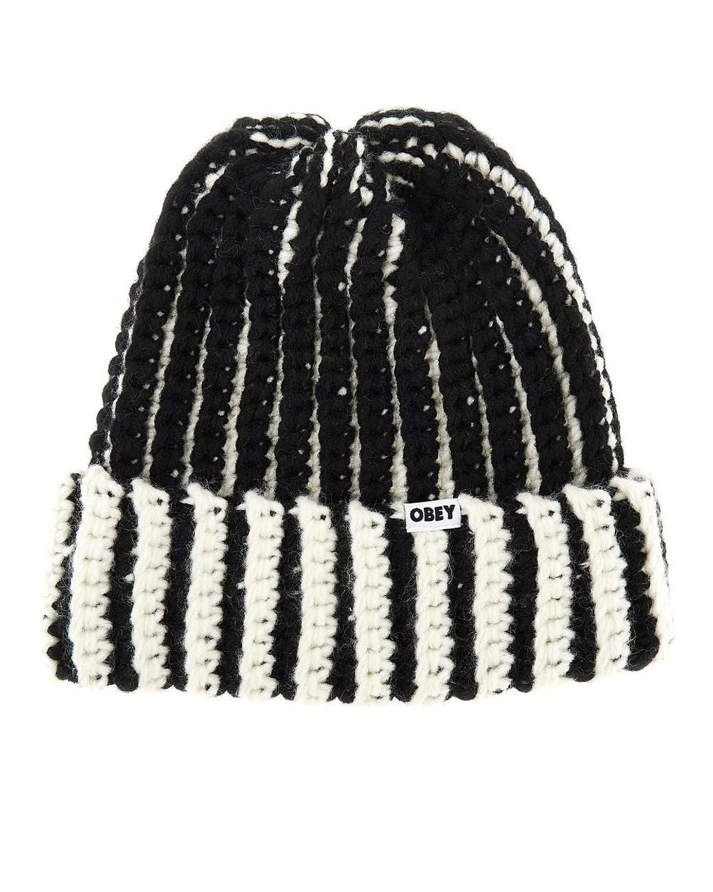 Obey Black Scout Chunky Beanie for men