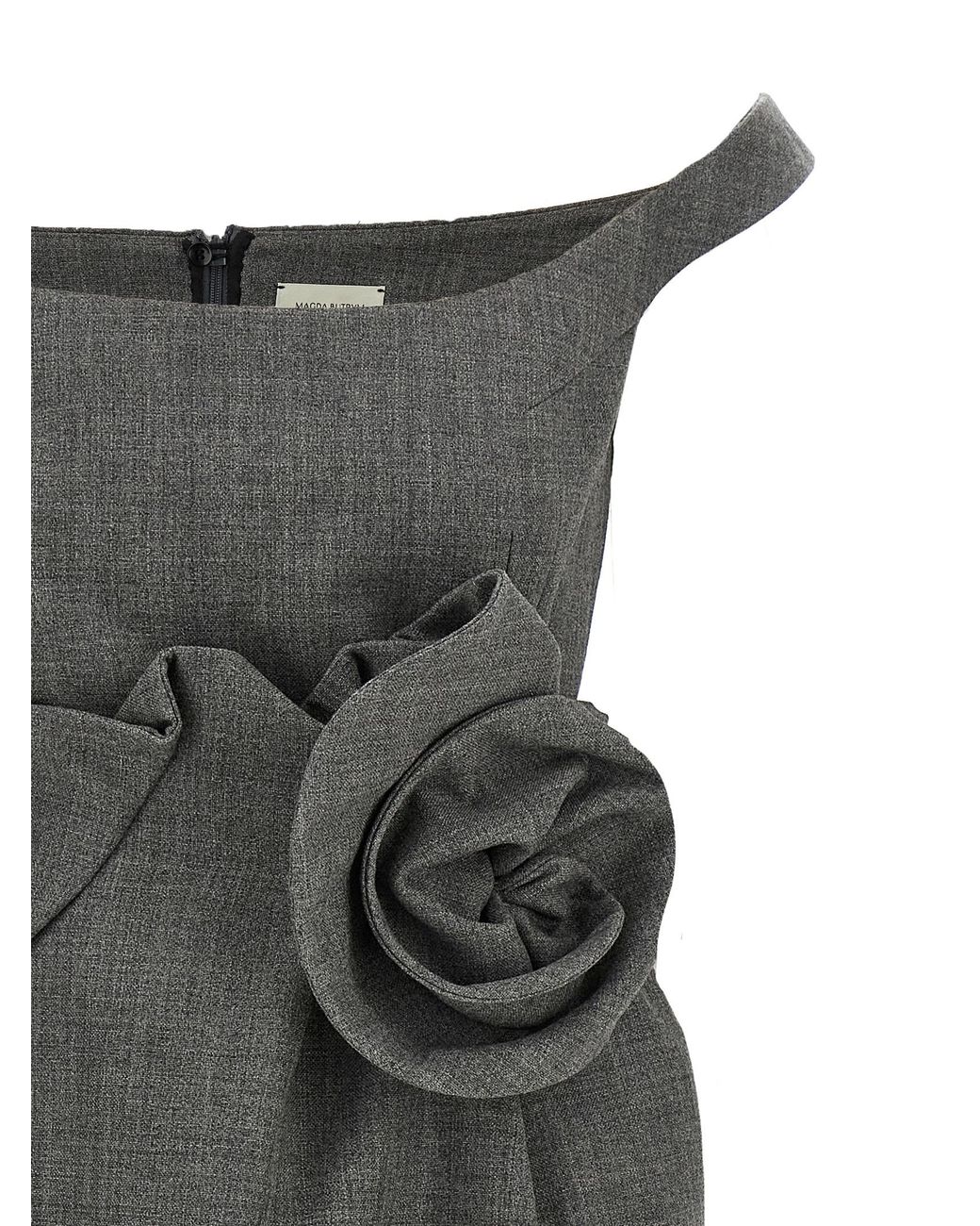 Magda Butrym Gray 3D Flower Dress