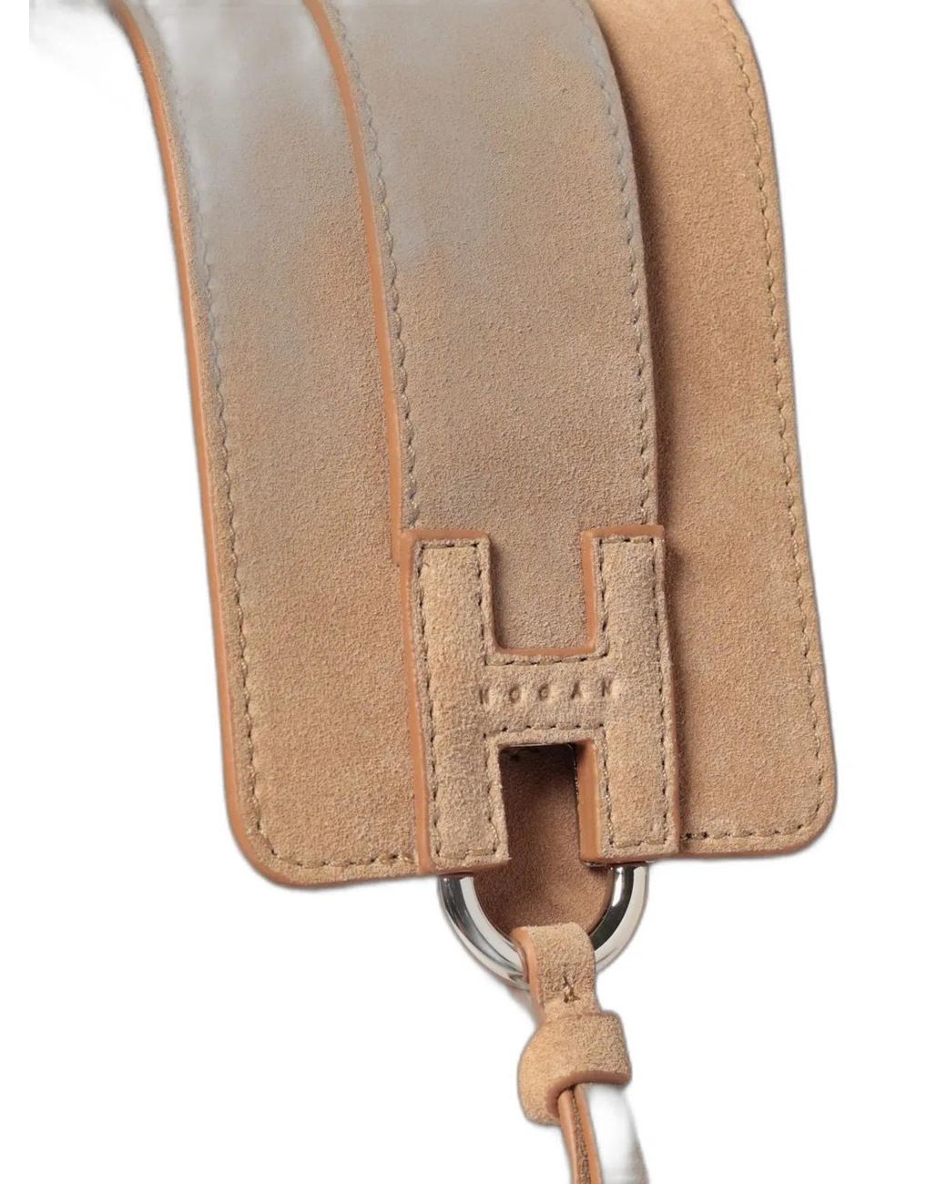 Hogan Natural Suede Adjustable Strap Bag