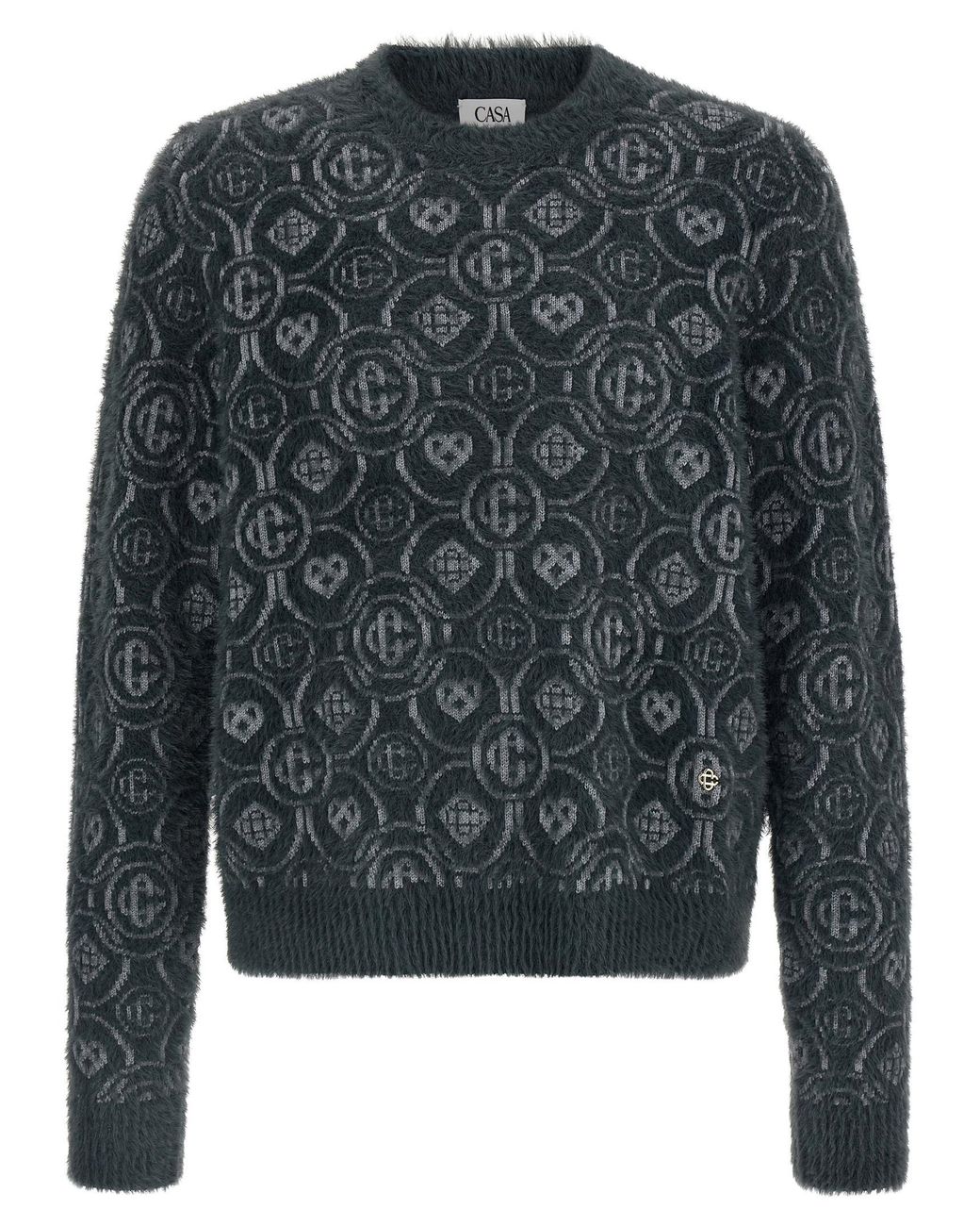 Casablanca Black 'Fluffy Monogram' Sweater for men