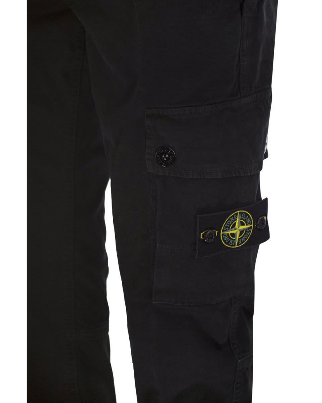 Stone Island Black Slim-Fit Cargo Trousers for men